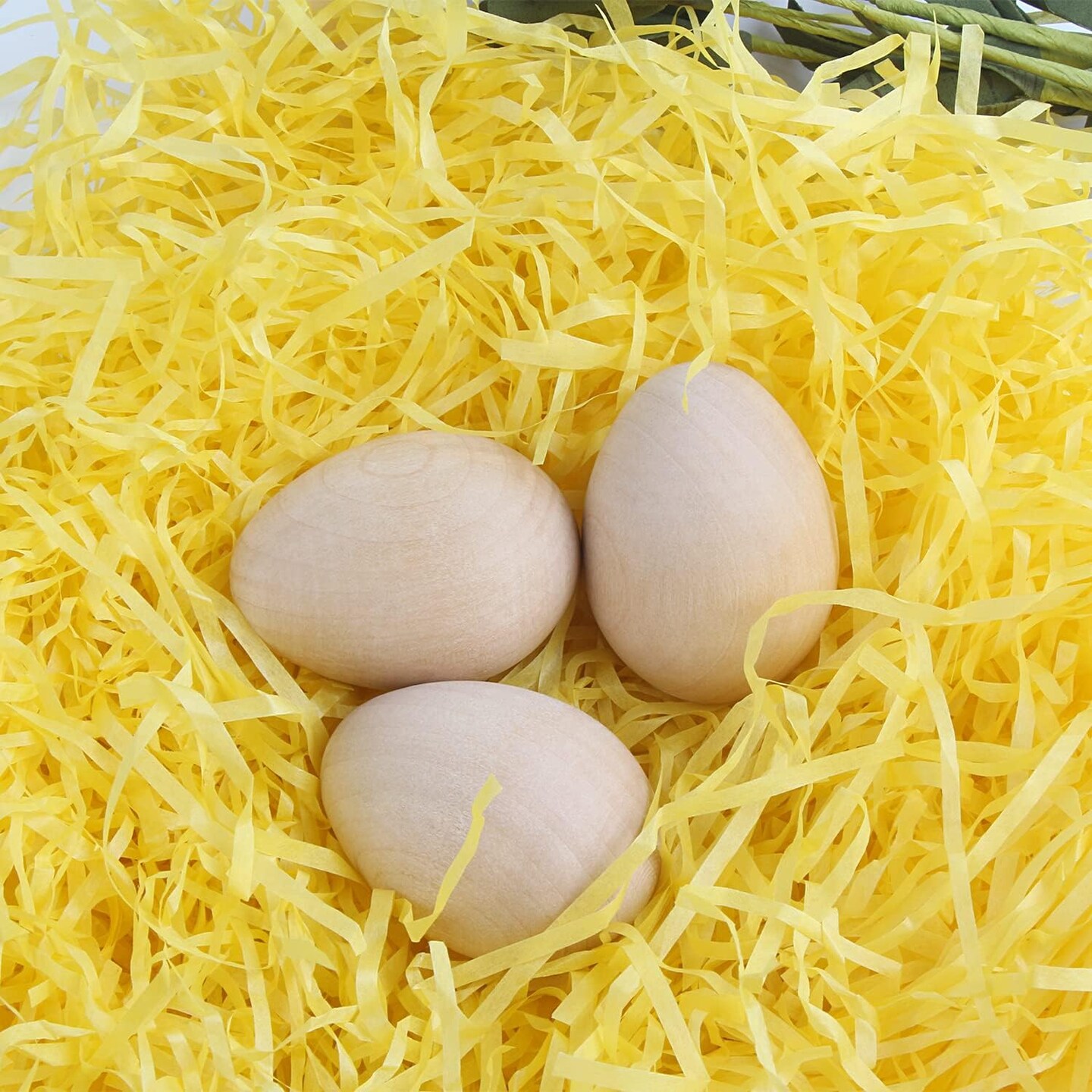 aster Wooden Eggs,8 Pcs Smooth Natural Unfinished Wood Fake Egg for Easter Craft