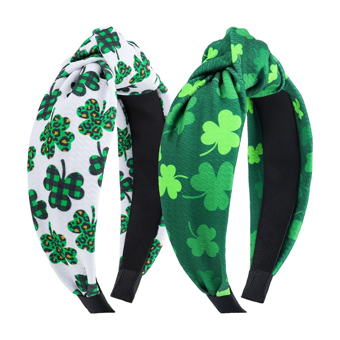 Knotted Clover Shamrock Headbands - Wide Hair Bands for Women and Girls, St. Patrick&#x27;s Day Party Gifts