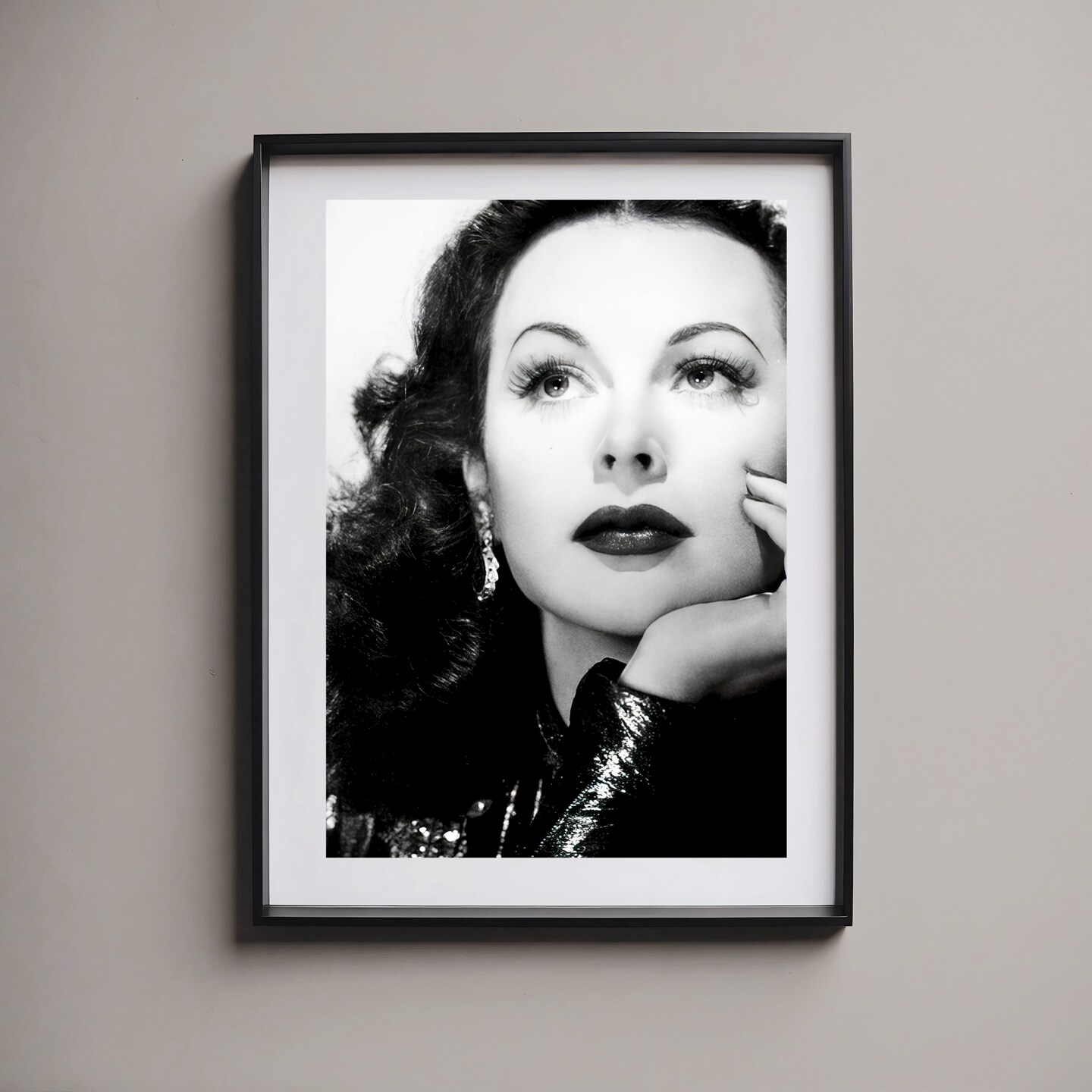 Hedy Lamarr c. 1940's studio portrait, black and white, multiple