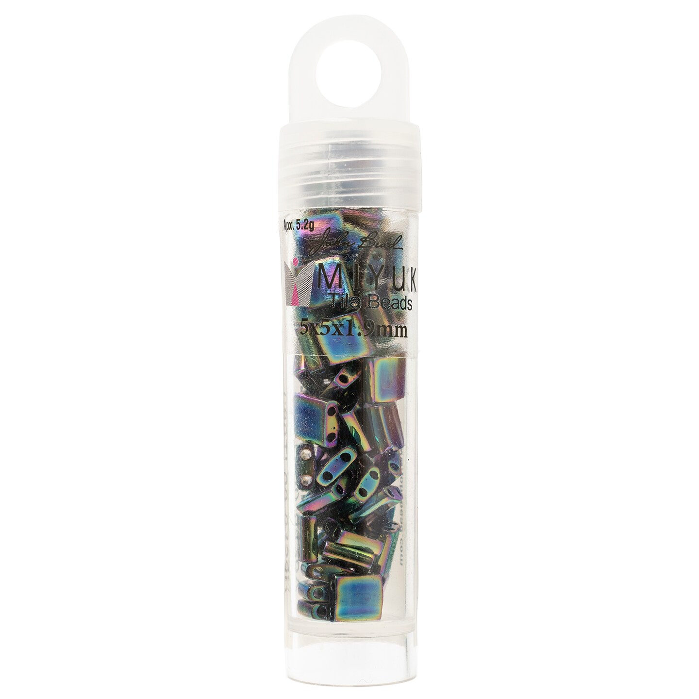 Miyuki Tila 5mm Opaque Metallic Glass Beads, 5.2g