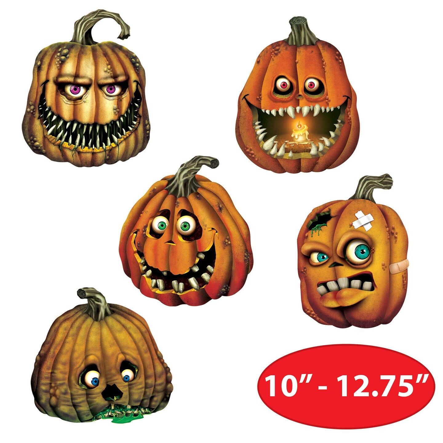 60 Piece Beistle Halloween Creepy Jack-O-Lantern Cutouts