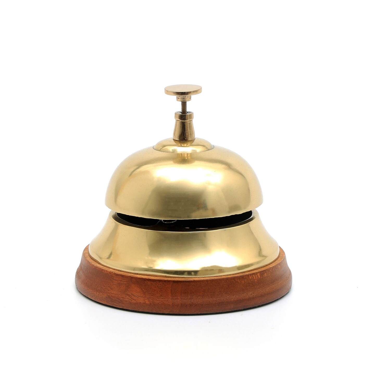 Decorative Gold Polished Desk Bell-Tabletop Object - 4.25" Dia