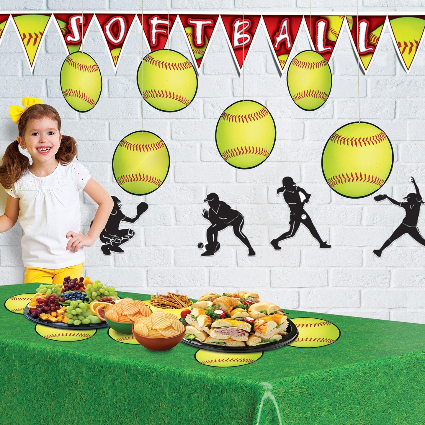 12 Pack Beistle Softball Party Cutout