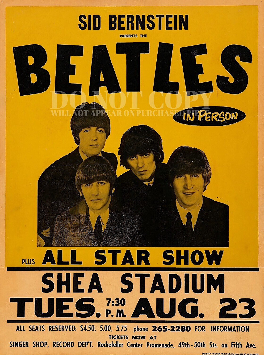 The Beatles Concert Poster 8 X 10 | Live 1966 Shea Stadium