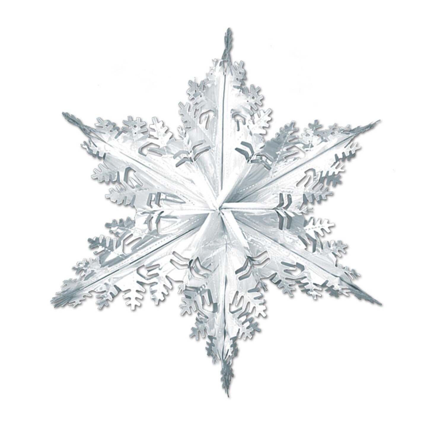 12 Piece Beistle Christmas Metallic Winter Snowflake - silver