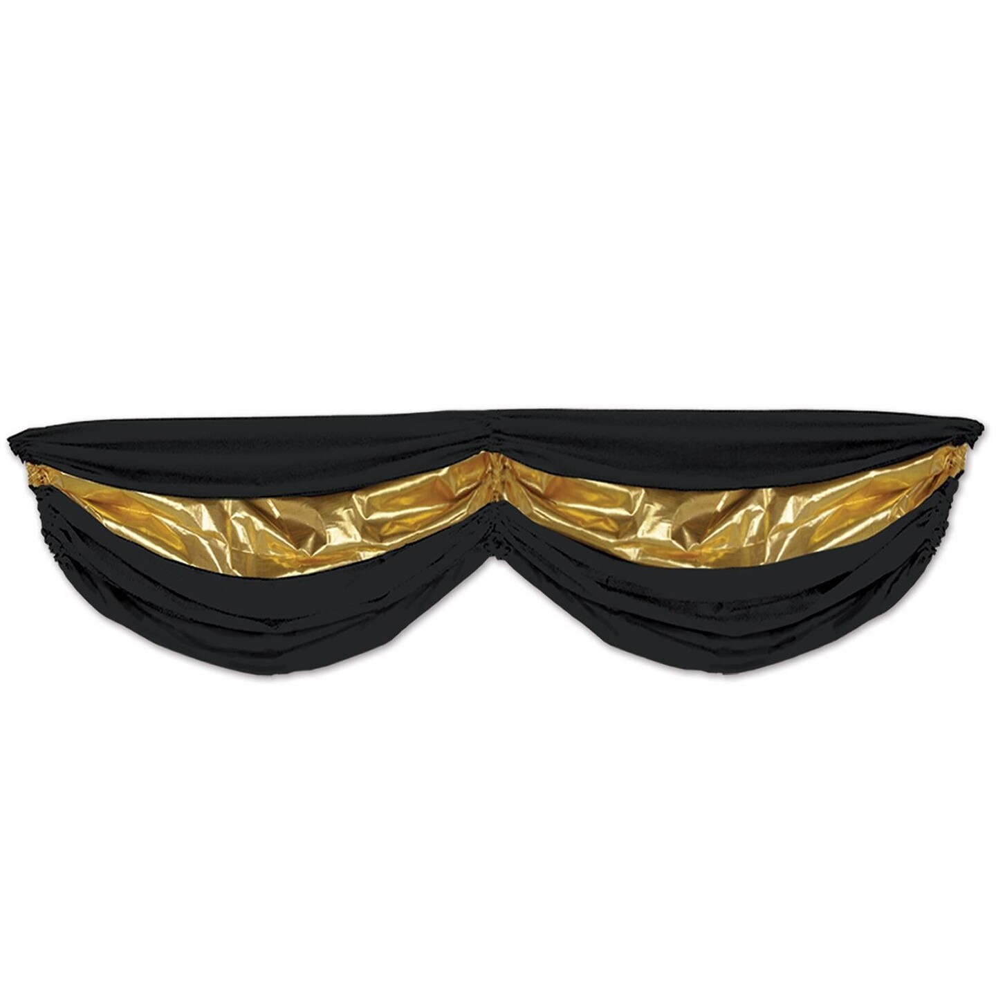 6 Pack Beistle Black/Gold Fabric Party Bunting