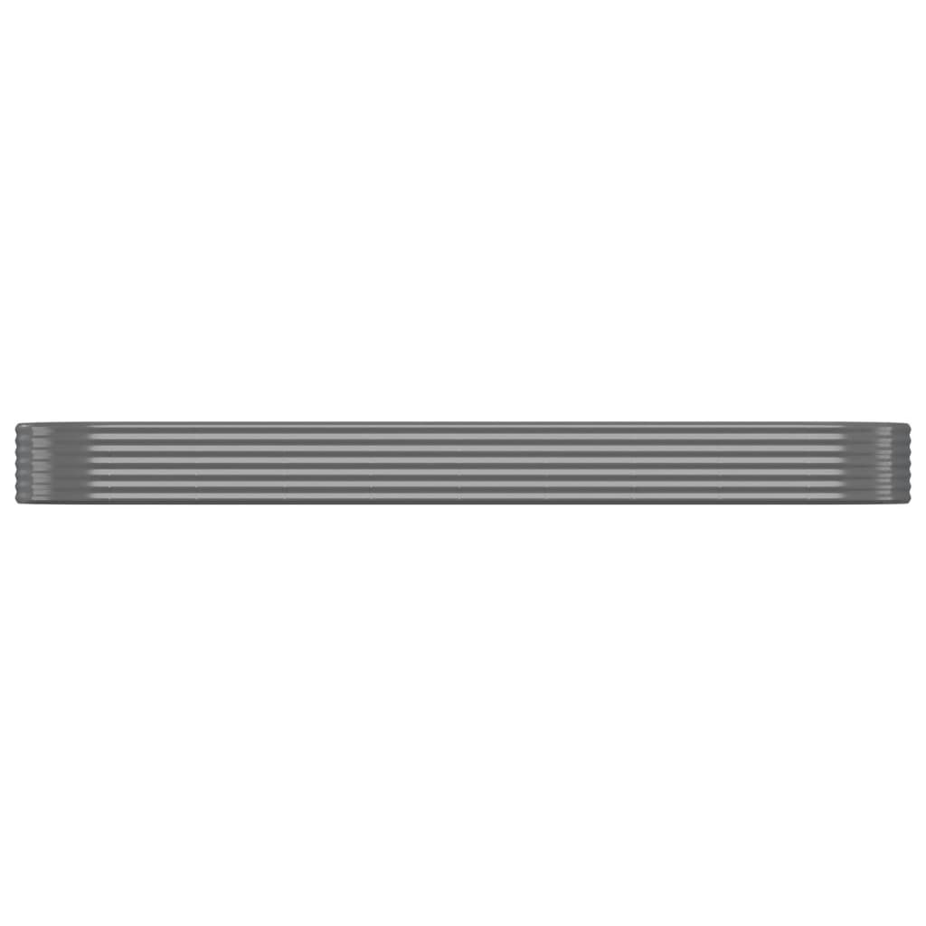 vidaXL Garden Raised Bed Powder-coated Steel 155.9&#x22;x39.4&#x22;x14.2&#x22; Gray