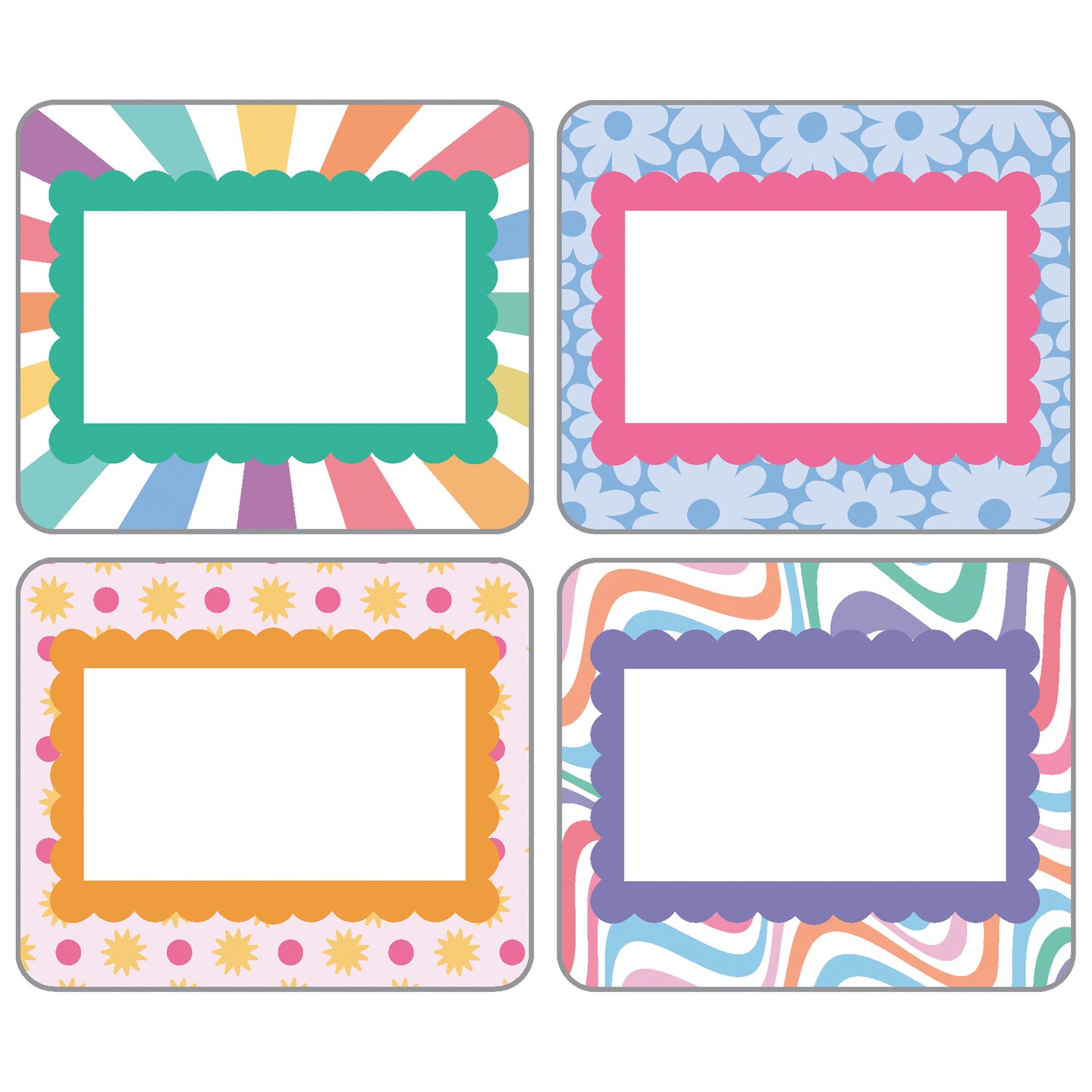 Happily Ever Elementary Retro Remix 40-Piece Name Tags, Back to School ...