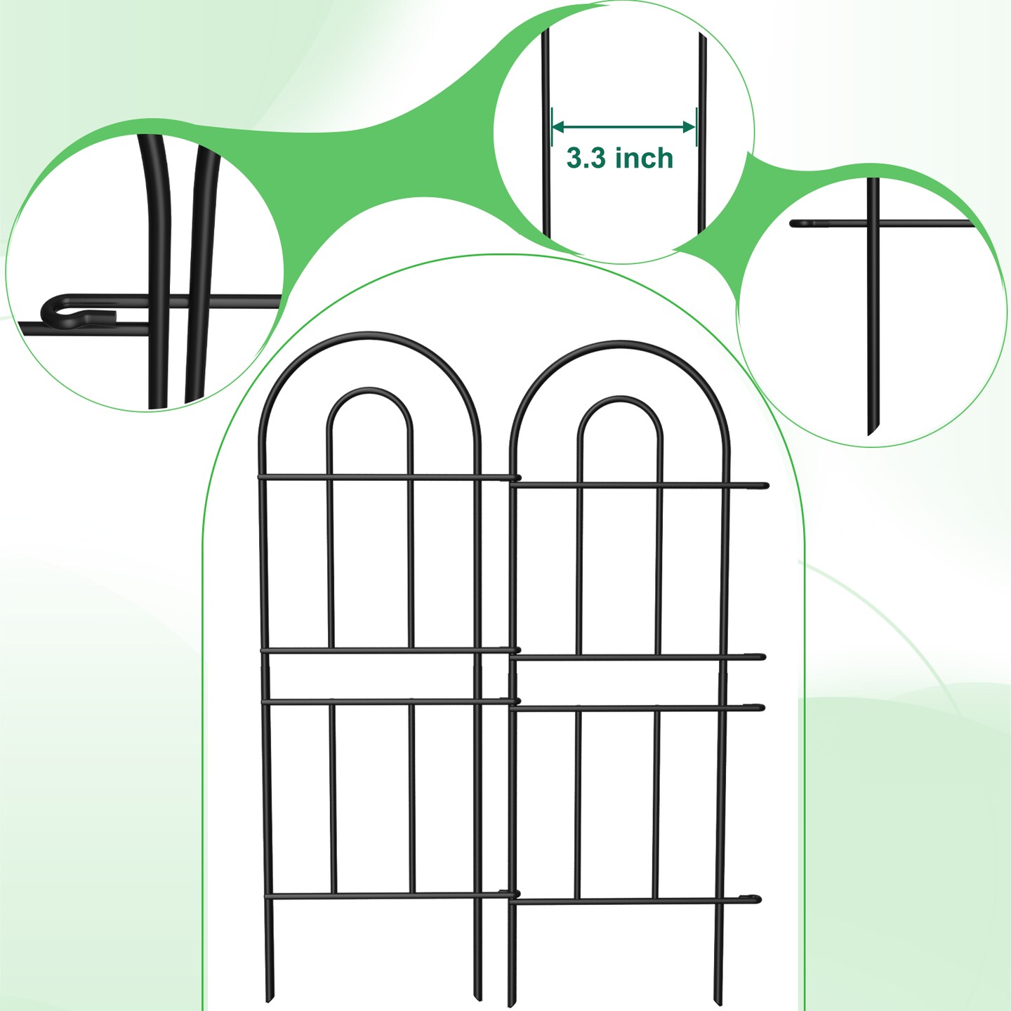 Decorative Garden Fence 10/16 Pcs, Garden Fencing Animal Barrier, RustProof Metal Wire Landscape, Flower Fences and Borders for Dog, Yard, Patio, Outdoor Decor