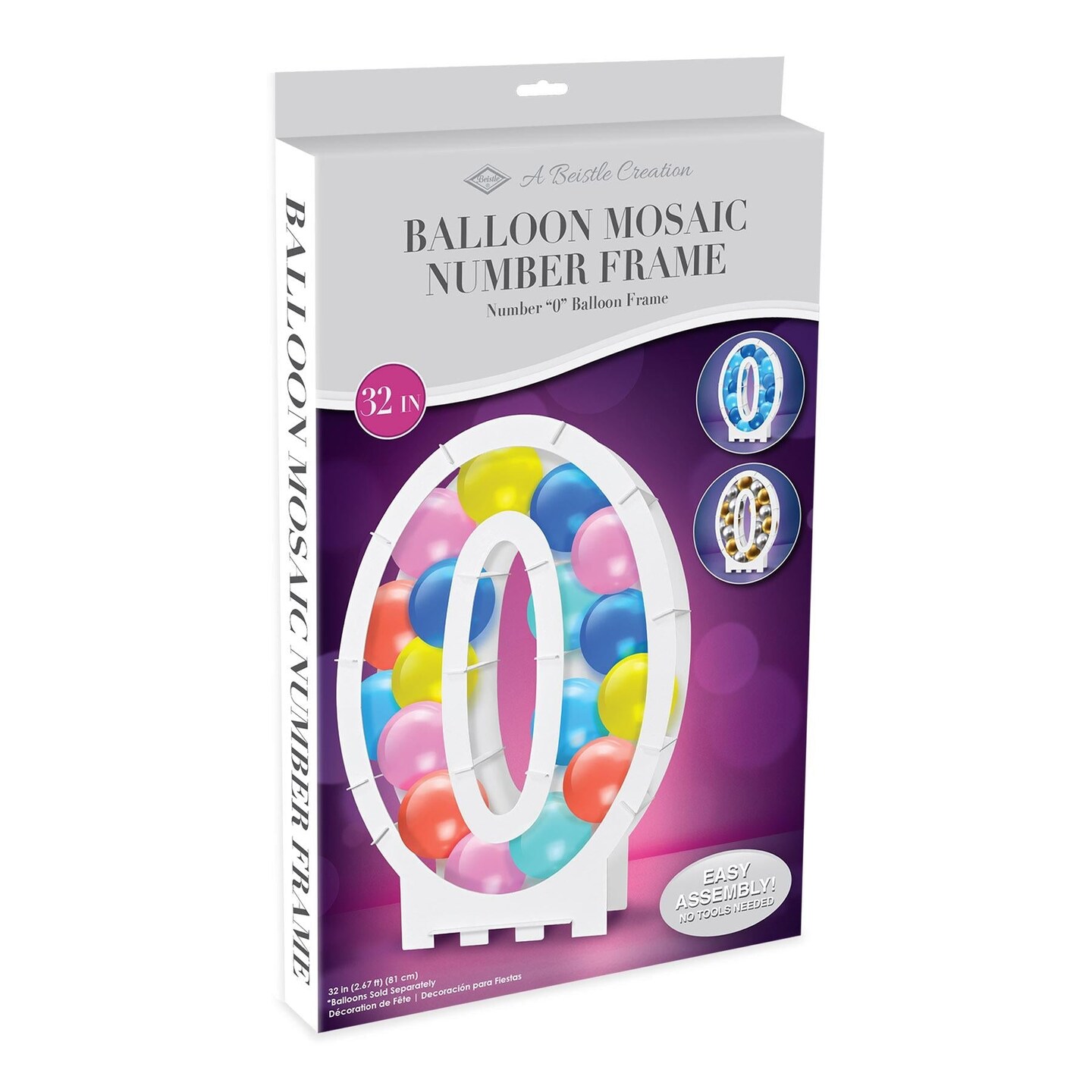 4 Pack Beistle Balloon Mosaic Number 0 Frame