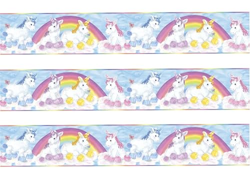 Unicorns Edible Image Edible Cake Topper Frosting Sheet cake border 3 Strips per sheet