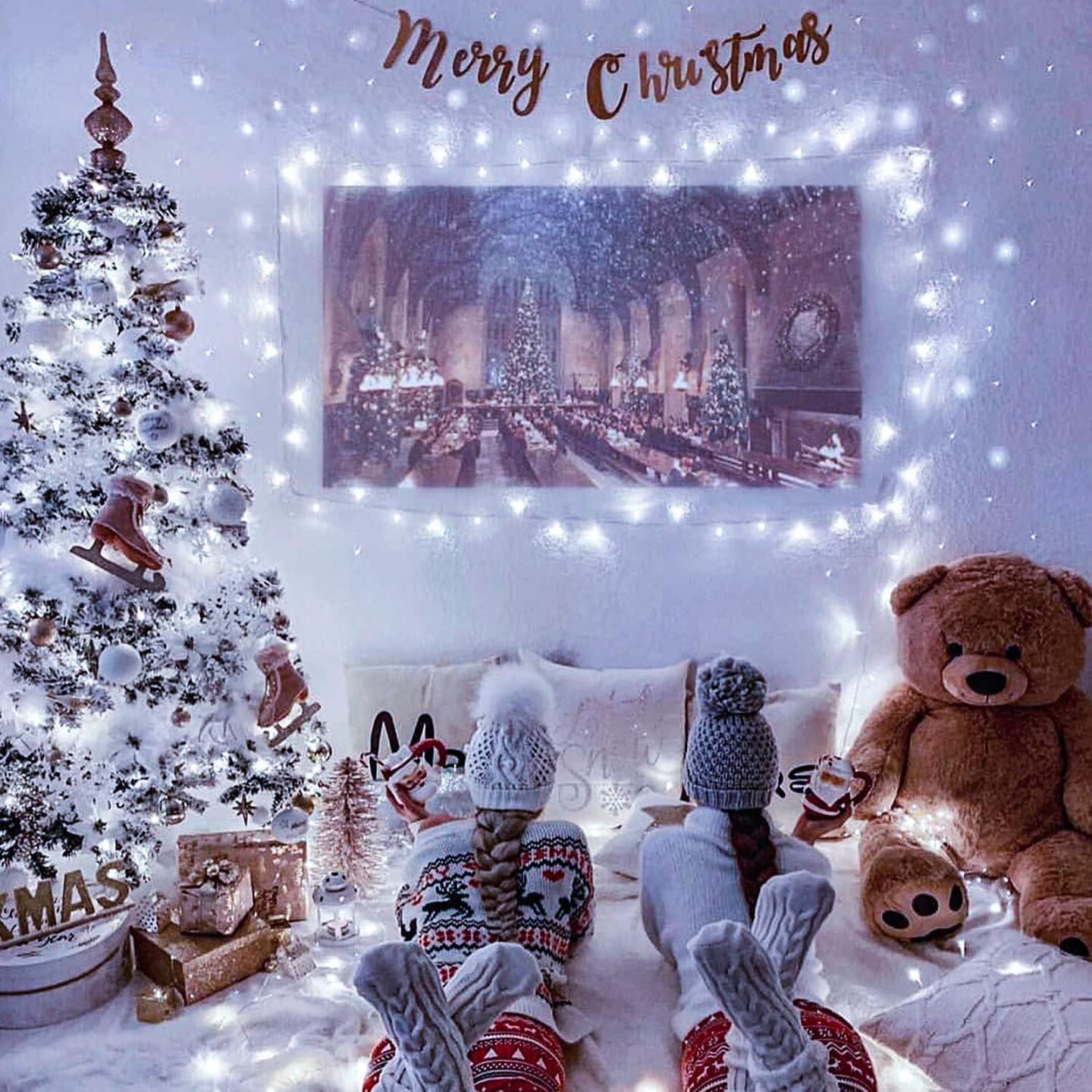 33ft 100 LED White Christmas Lights, 8 Modes Connectable Clear Wire Twinkle Fairy String Lights Indoor, Plug-in Christmas String Lights Outdoor Waterproof for Christmas Wedding Party Tree