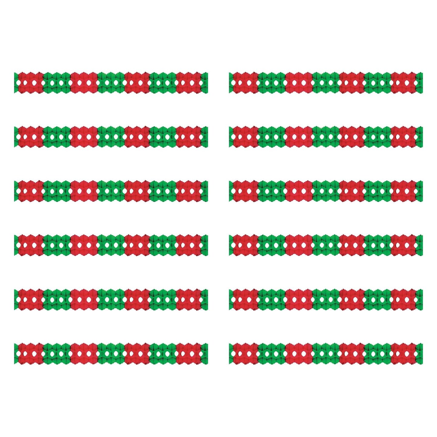 12 Pack Beistle Christmas Arcade Garland - red/green
