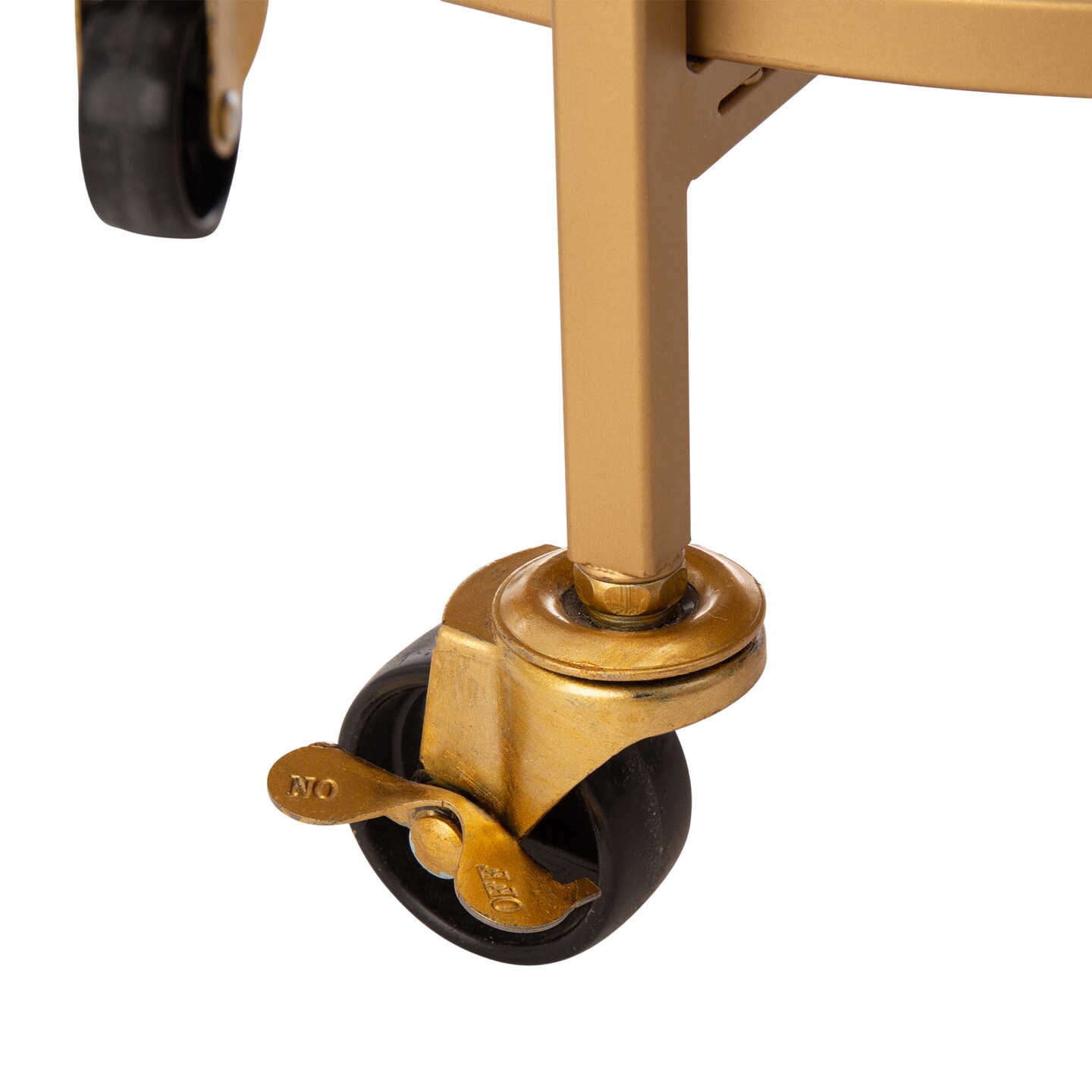 29.50&#x22;H Deluxe 2-Tier Metal Round Mirrored Bar Cart-Golden