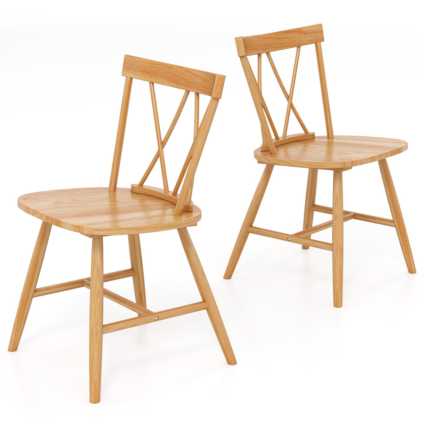Farmhouse Dining Chair Set of 2, Rubber Wood Frame, Comfortable Seating for Kitchen and Dining Rooms