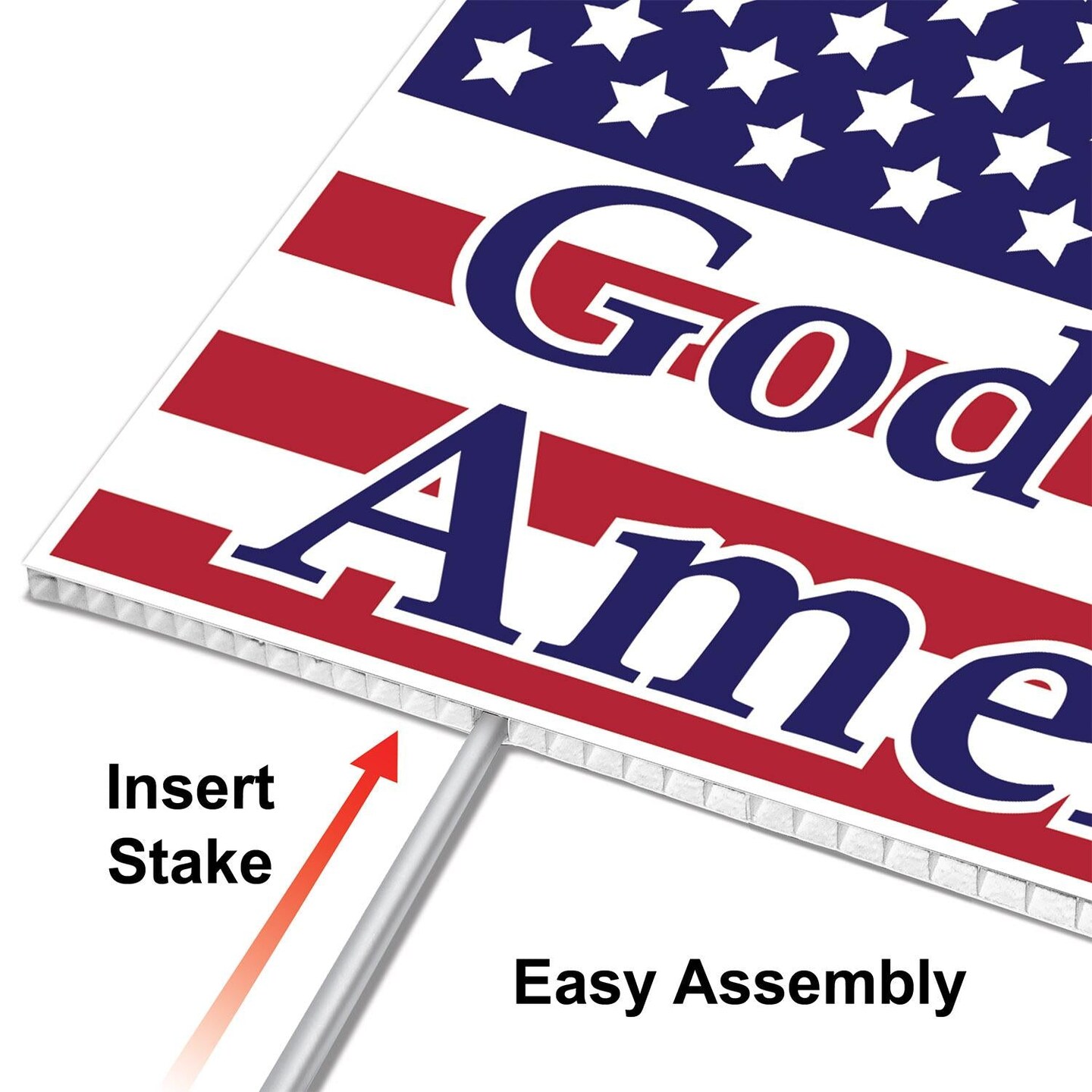 6 Pack Beistle Plastic God Bless America Party Yard Sign