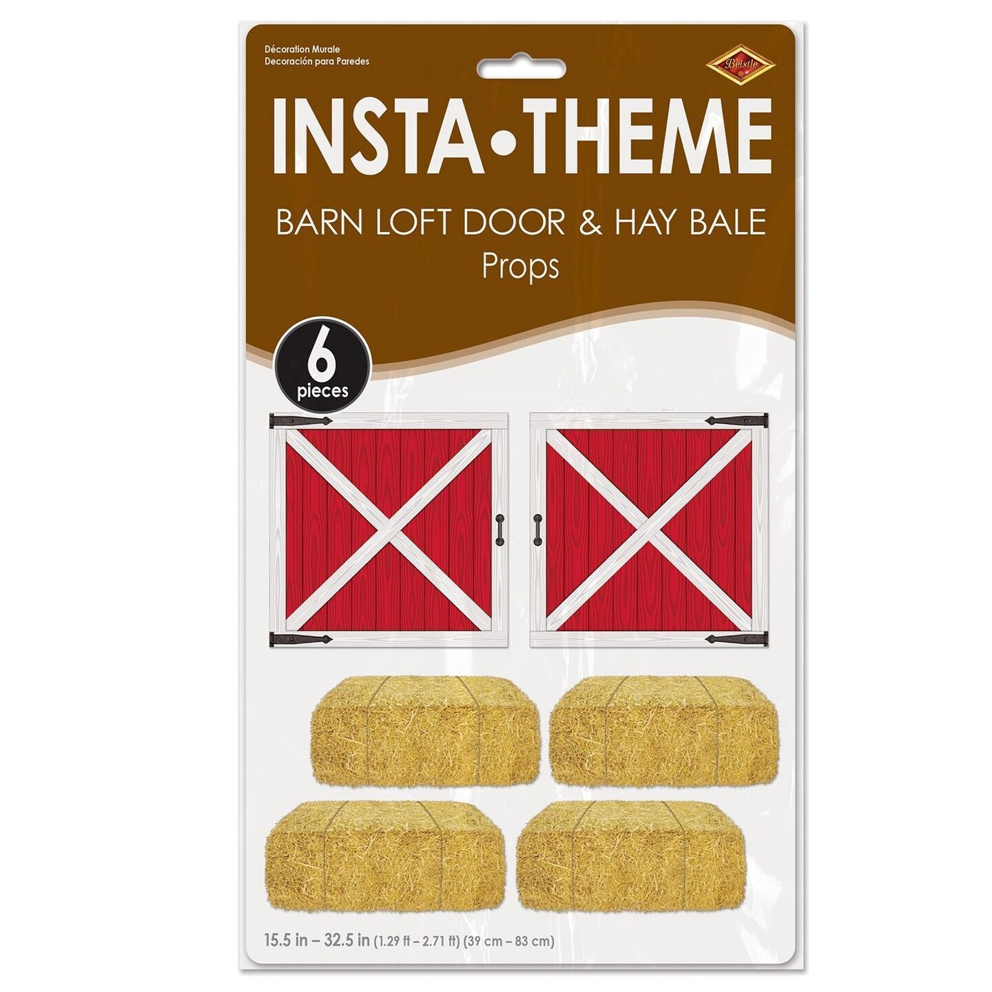 72 Piece Beistle Barn Loft Door/Hay Bale Printed Party Props
