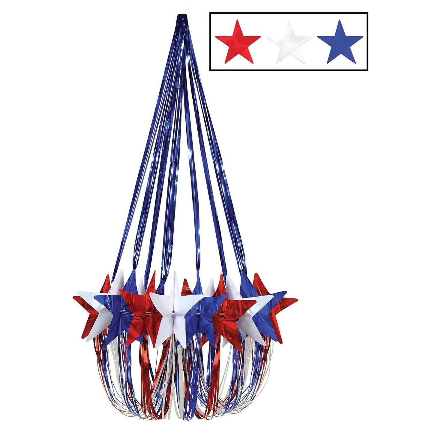 6 Pack Beistle Star Party Chandelier - red - white - blue