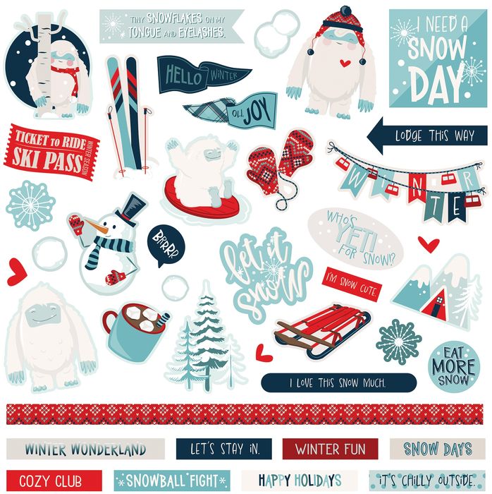 PhotoPlay Yeti For Winter Element 12&#x22;X12&#x22; Stickers 