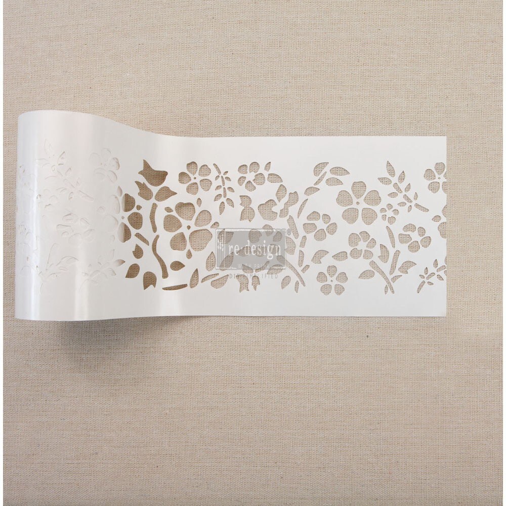 Redesign Stick &#x26; Style Stencil Roll - Royal Ann Garden - 1 roll - 4in x 15yards self-adhesive plastic on roll 