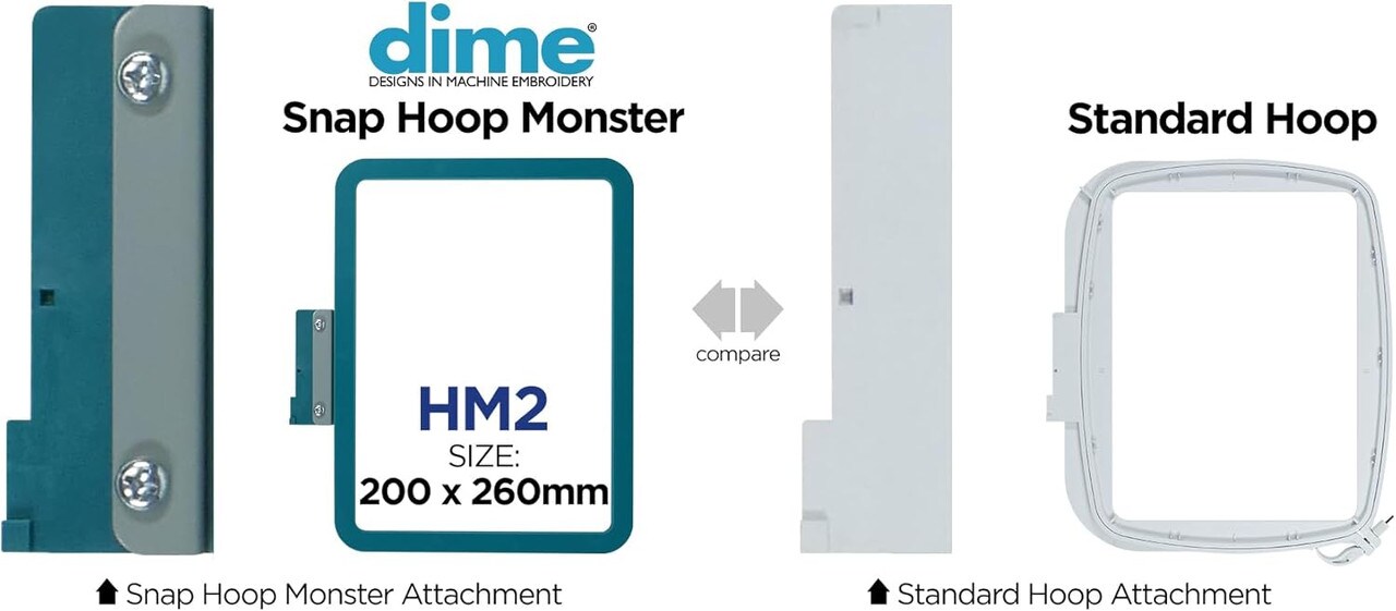 DIME - Snap Hoop Monster 200 x 260 mm Magnetic Hoop for Husqvarna Viking/PFAFF Embroidery Machines- HM2/ SH00D3M