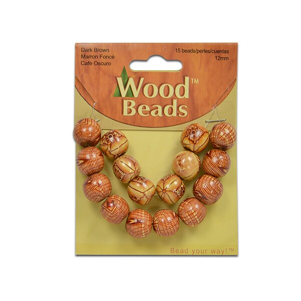 Round Wood Beads Pack of 15