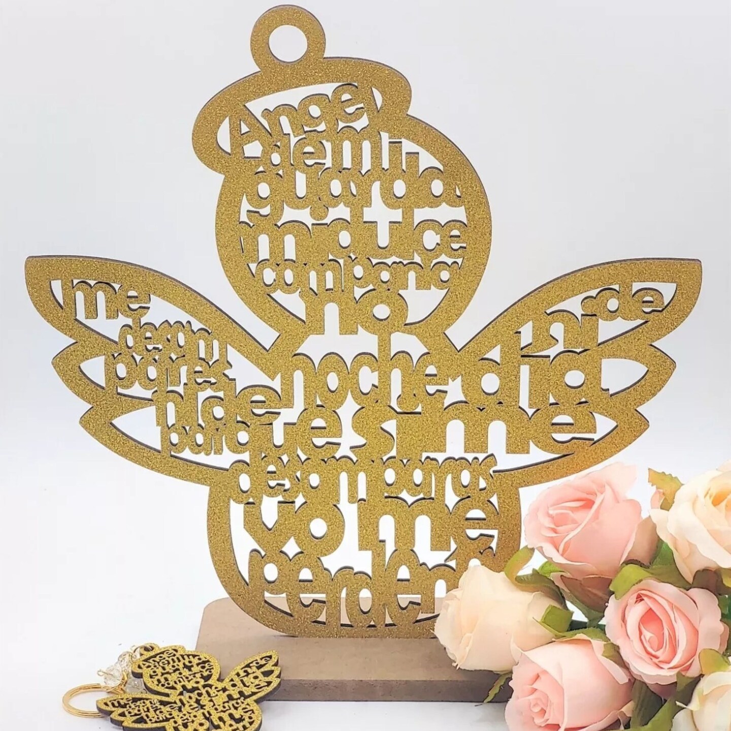 12pcs Wood Religious Centerpiece Cross Guardian Angel Baby Wings