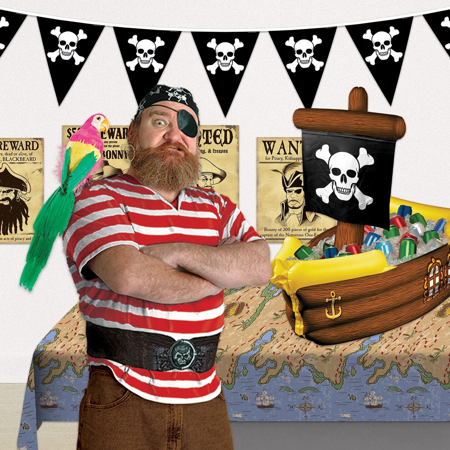 Beistle Inflatable Pirate Ship Party Cooler