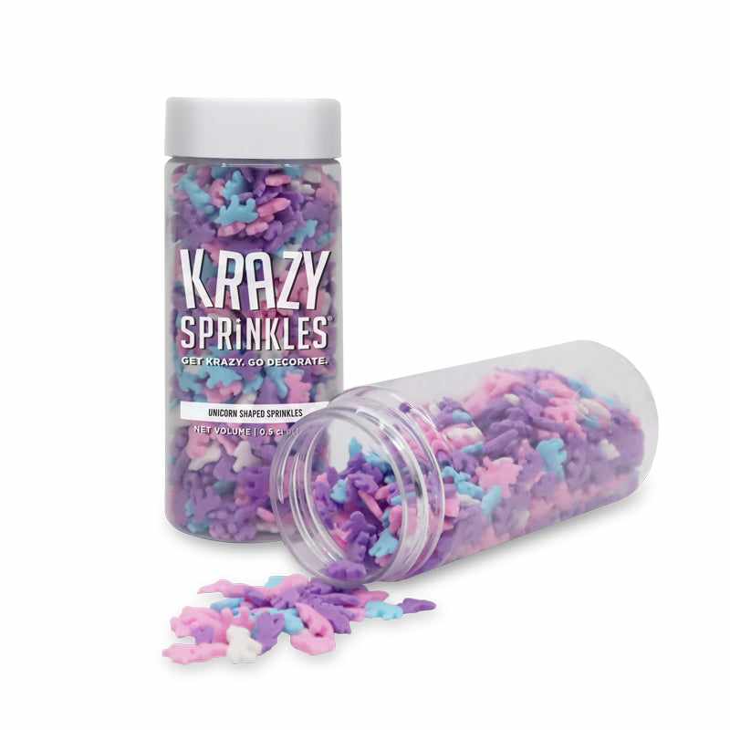 Krazy Sprinkles - Unicorn Shaped Sprinkles (1/2 Cup, 1x Jar) for Cakes, Ice Cream & Cookies