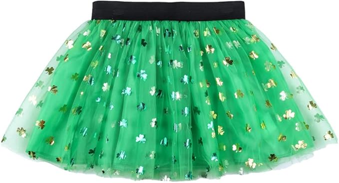 Seasons Women St Patricks Day Shamrock Tutu Skirt, One Size W41249 Green