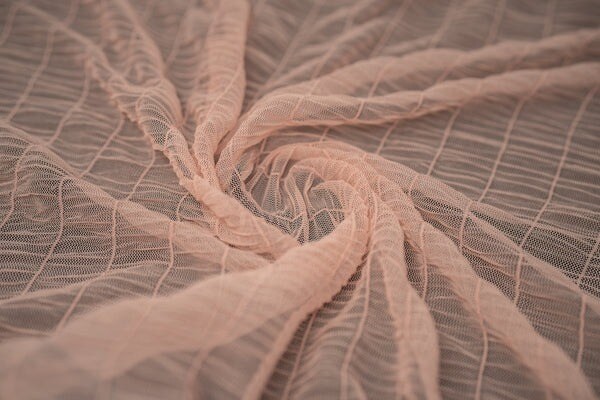 Melody Gathered Stretch Mesh Fabric