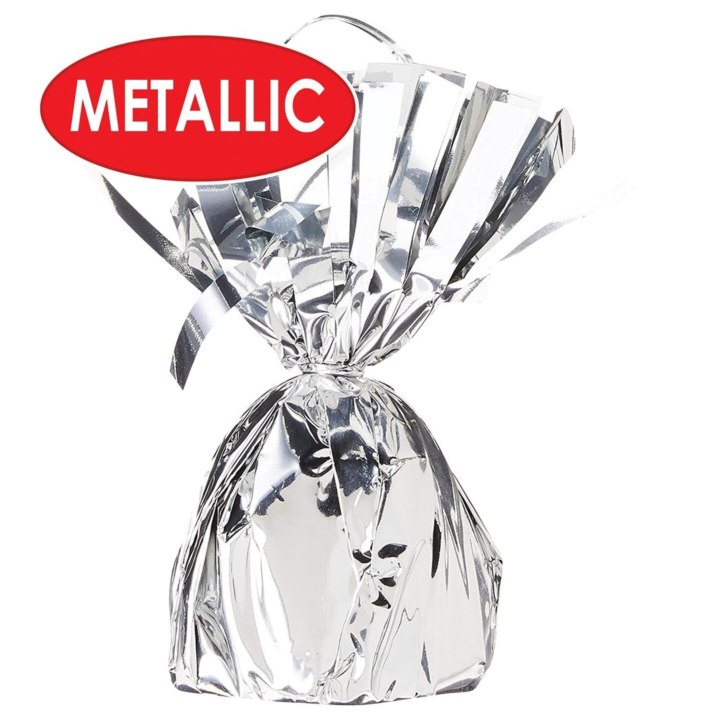 12 Pack Beistle Metallic Wrapped Balloon Weight silver