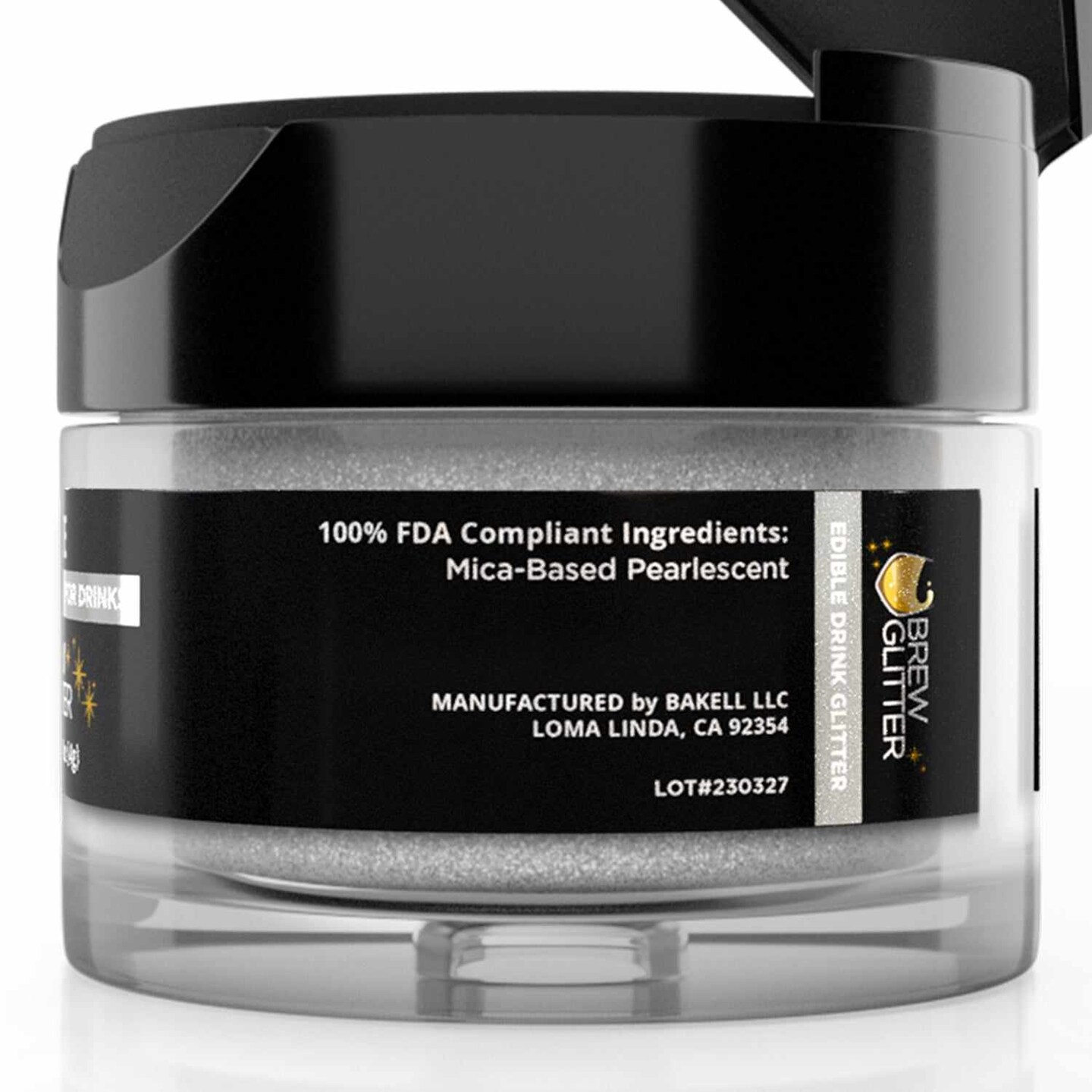 Brew Glitter - White Edible Drink Glitter (4g, x1 Flip-Cap Jar) for Beer, Cocktails and Beverages