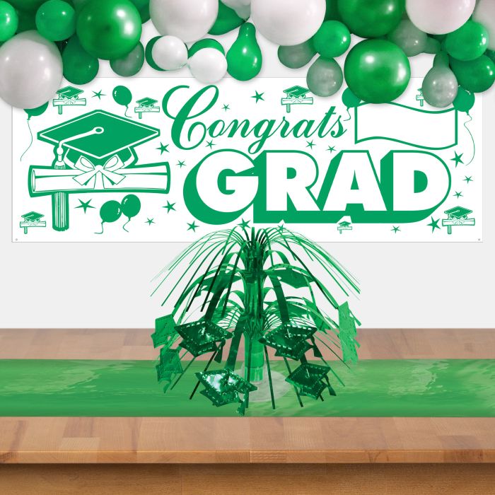 12 Pack Beistle Green Grad Cap Mini Cascade Centerpiece