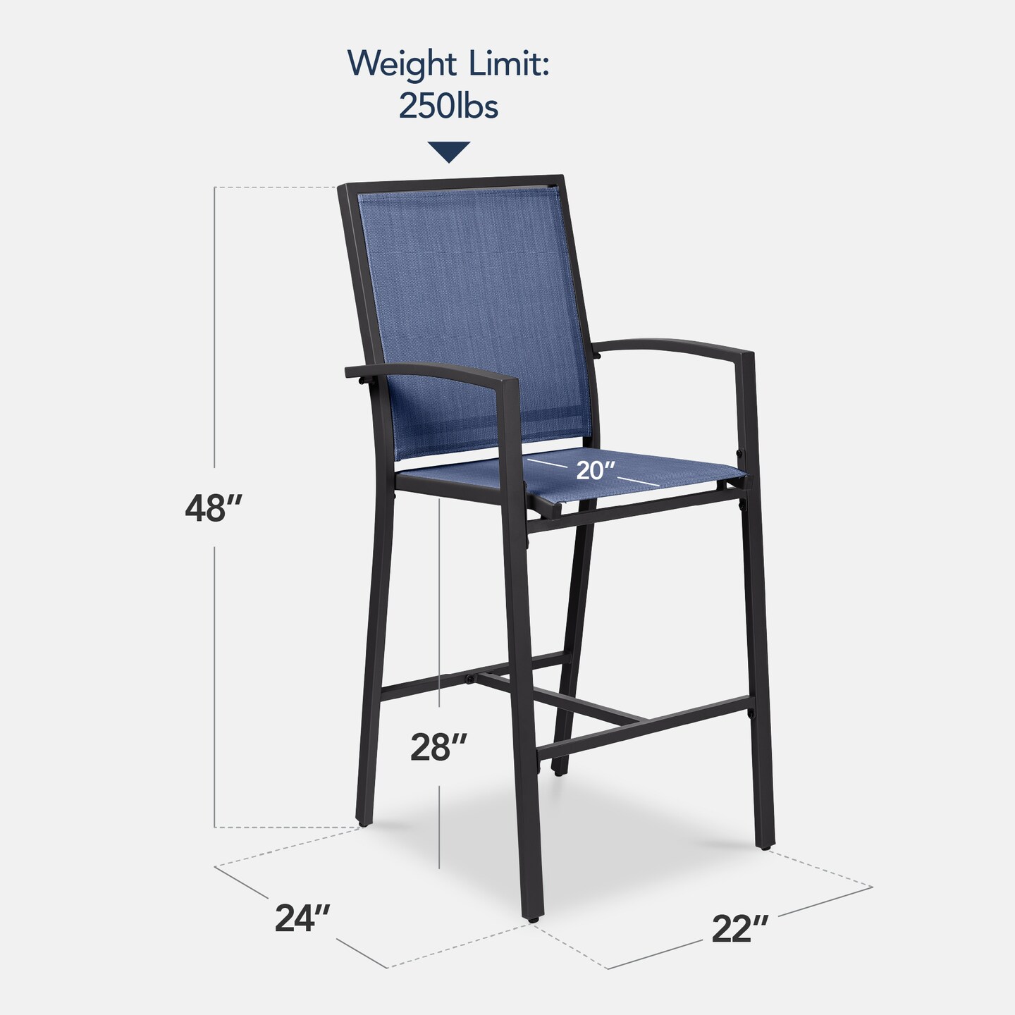 Best Choice Products Outdoor Barstools Set of 2, Bar Height Patio Chairs w/ All-Weather Mesh