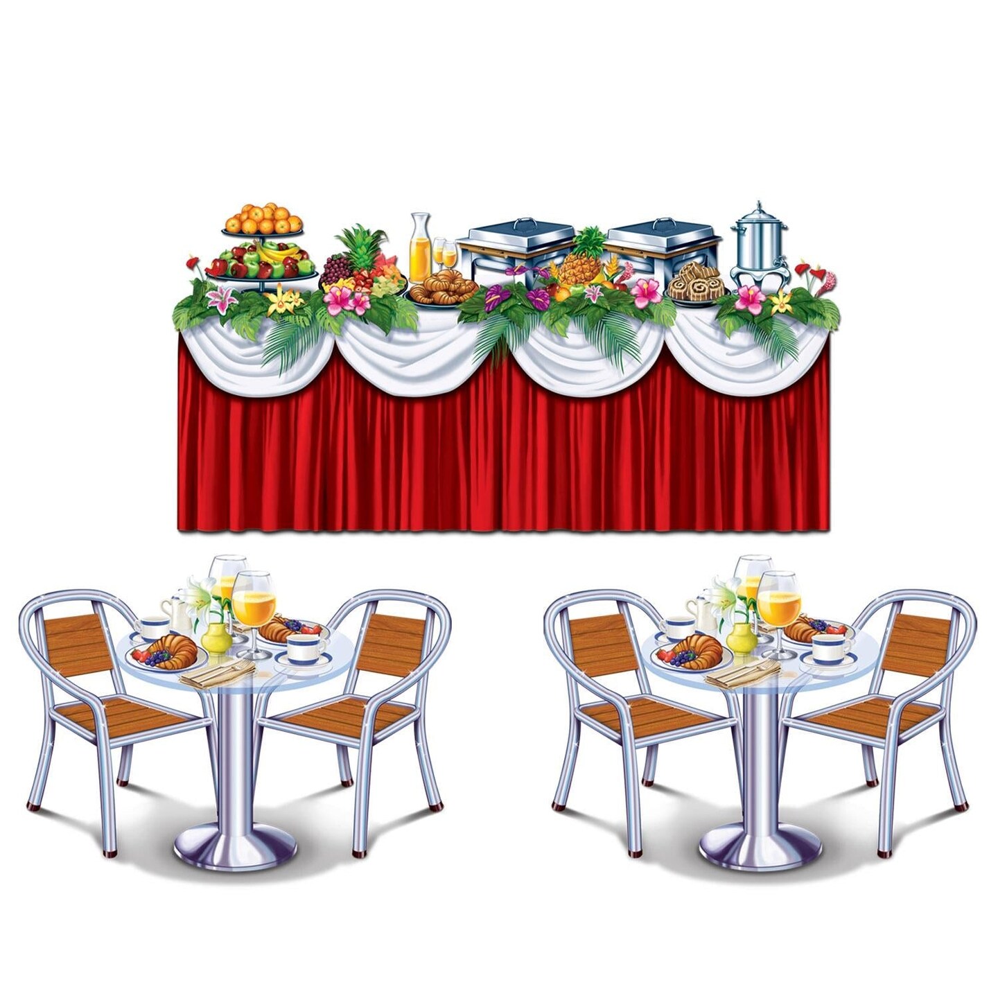 36 Piece Beistle Cruise Ship Buffet Party Props