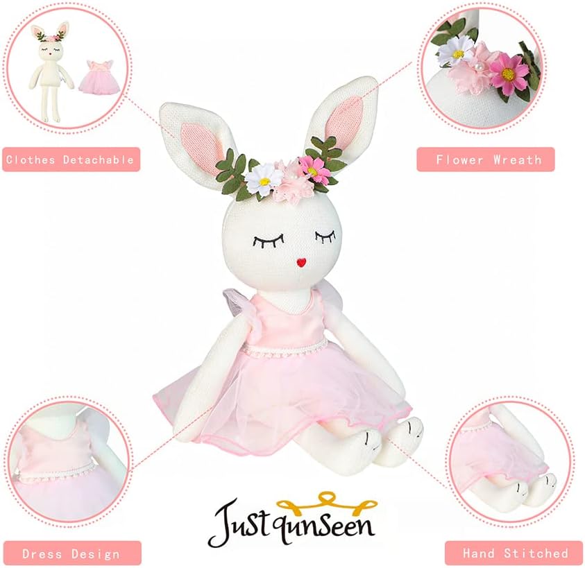 Ballerina Doll Easter Stuffed Animal Bunny Stuffed Animal Easter Plush Animal Doll, Plush Toy Bunny Stuffed Animals for Girls Easter Stuffed Animal on Birthday Christmas