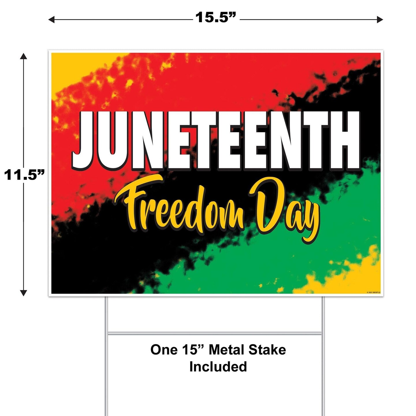 6 Pack Beistle Plastic Juneteenth Yard Sign