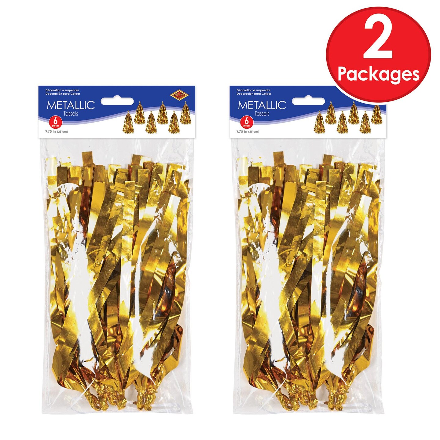 72 Pack Beistle Metallic Party Tassels - gold
