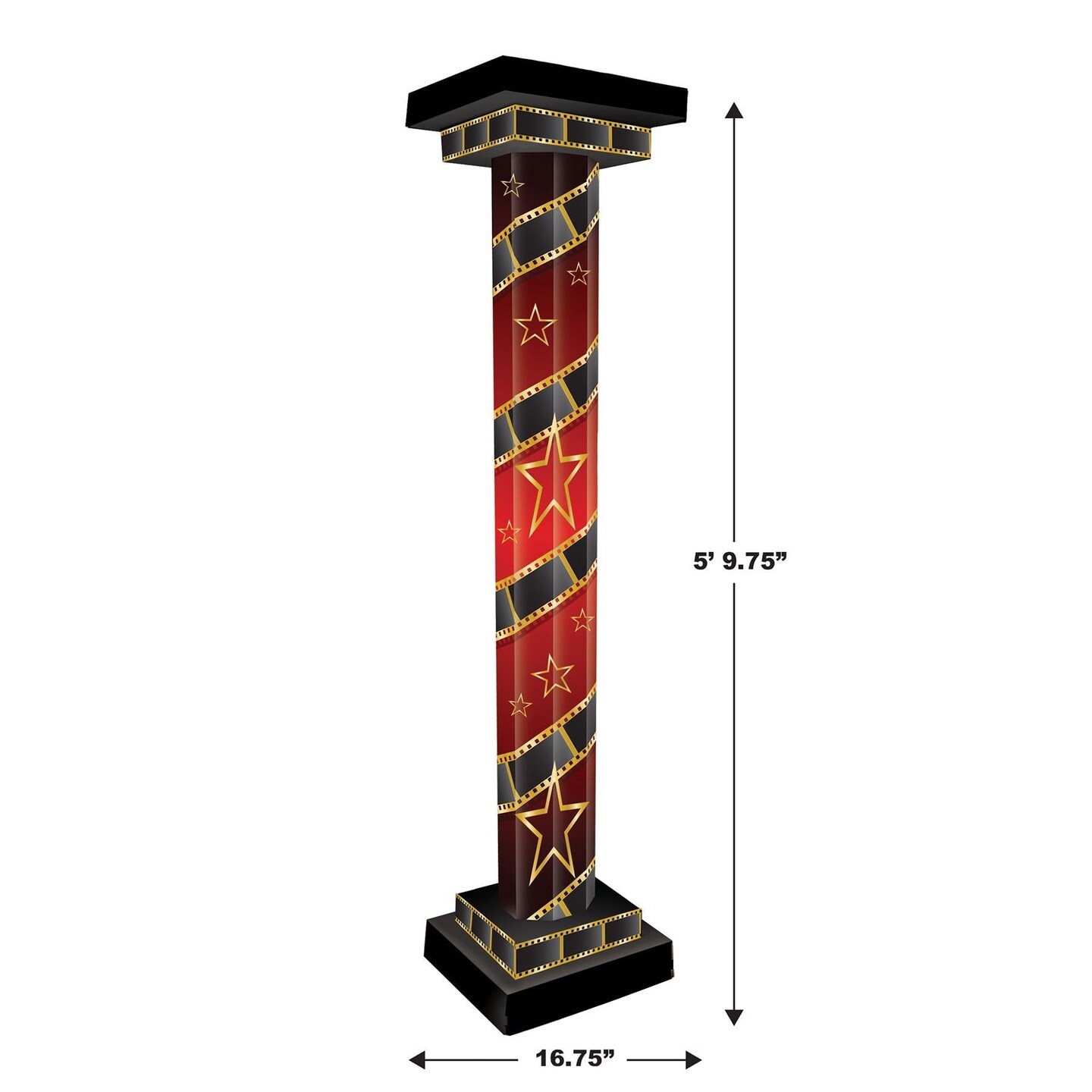 2 Pack Beistle Red Carpet 3-D Tall Party Column Prop