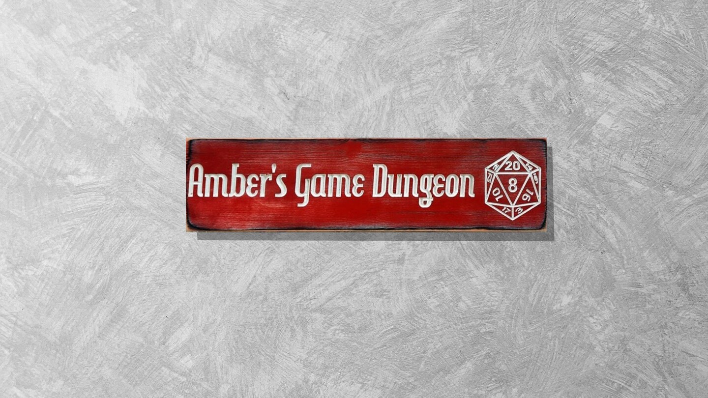 Custom Dungeons and Dragons Sign DnD Dungeon Master Gift D20 Dice ...