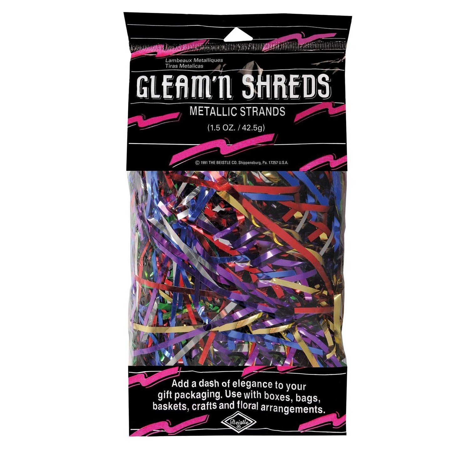 12 Pack Beistle Gleam &#x27;N Party Shreds Metallic Strands multi-color (1.5 Oz per Pack)