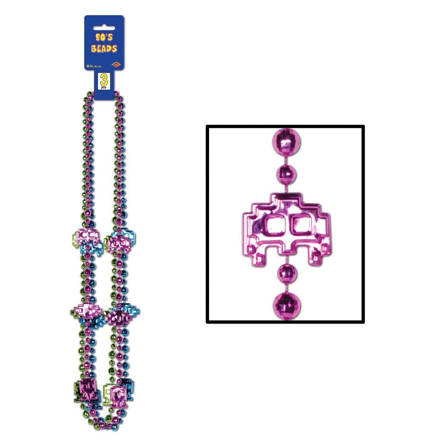 36 Pack Beistle 80&#x27;s Party Bead Necklaces