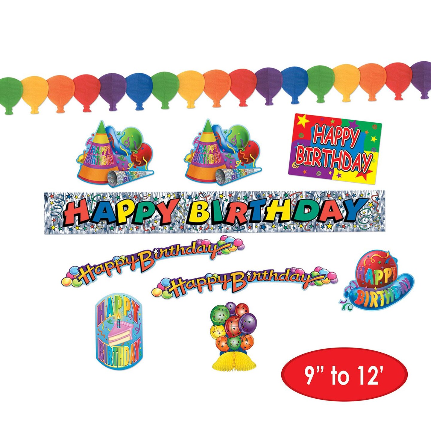 6 Pack Beistle 11 Piece Happy Birthday Party Kit