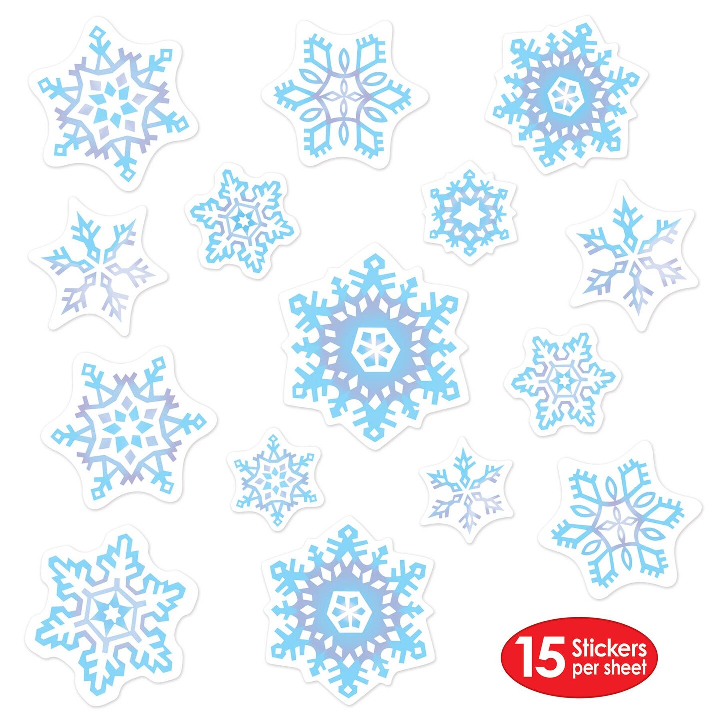 12 Packs Beistle Christmas Snowflake Stickers 4/Pack