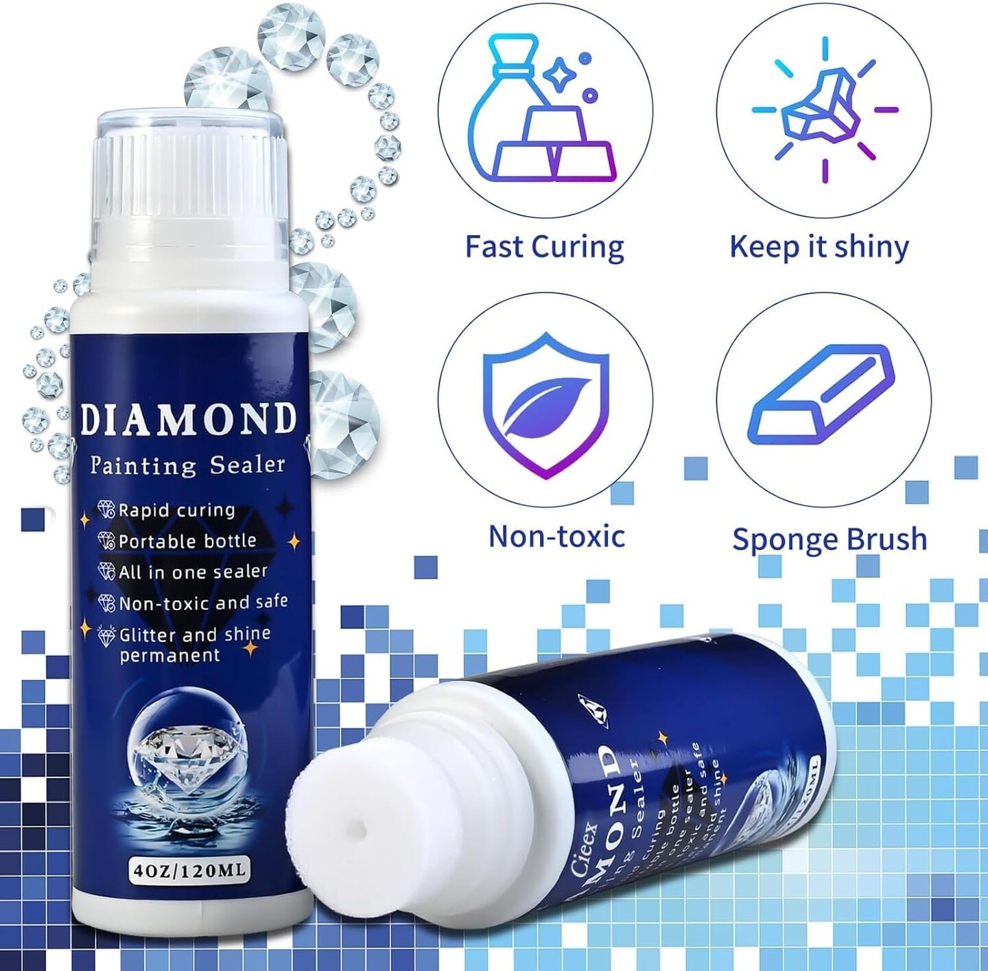120ml Diamond Painting Sealer Protectant Brightener, Diamond Art Painting Accessories Glue