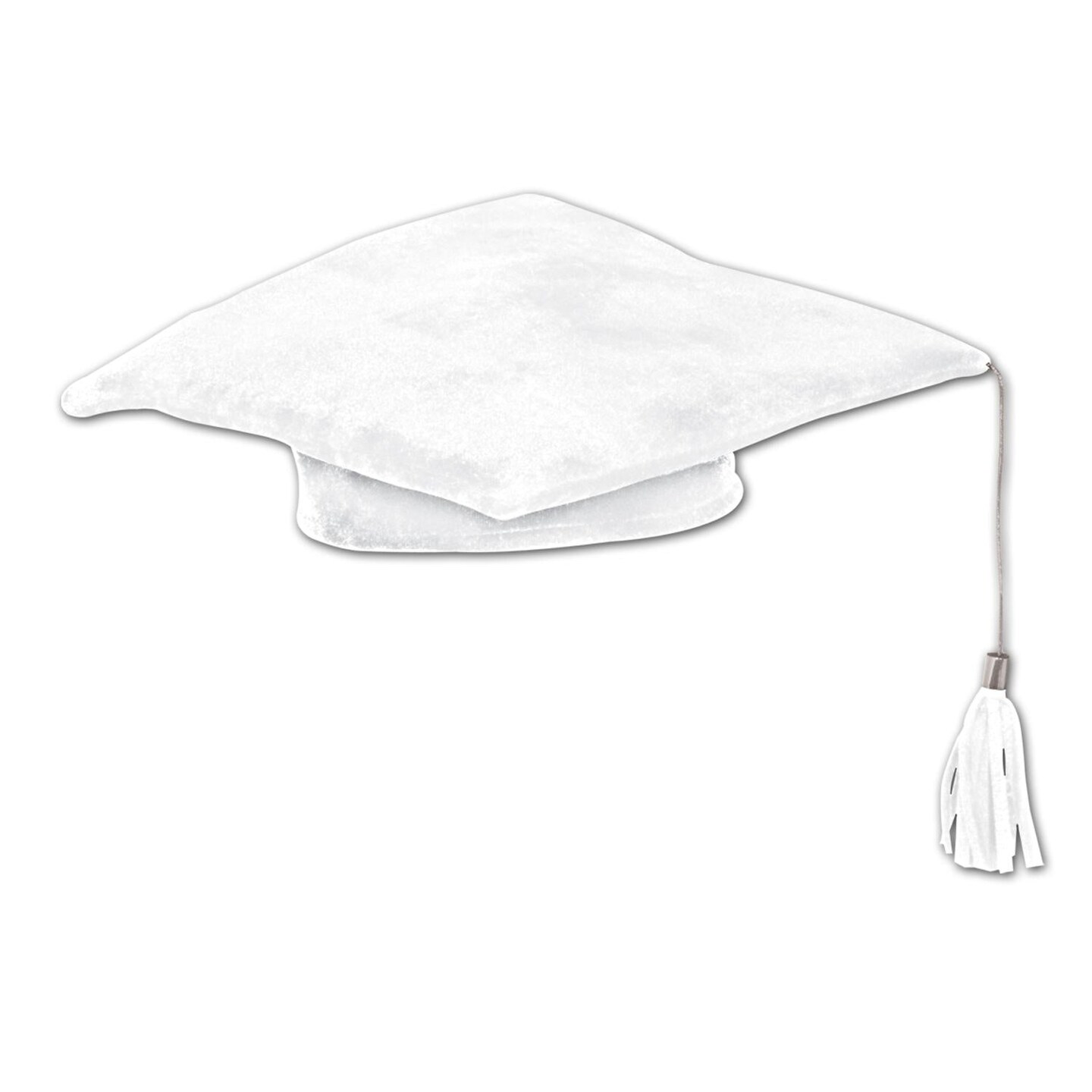 12 Pack Beistle Plush Graduate Graduation Party Cap- White