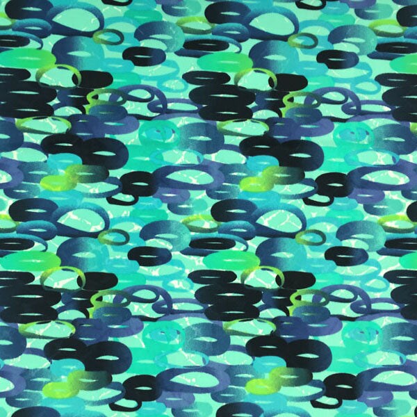 Scribbled Circles Printed Spandex