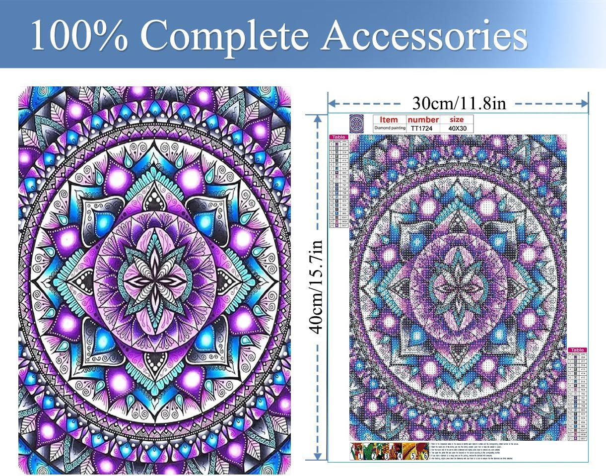 Mandala Diamond Painting Kits for Adults,5D Rhinestone Diamond Art Kits for Adults Kids Beginner