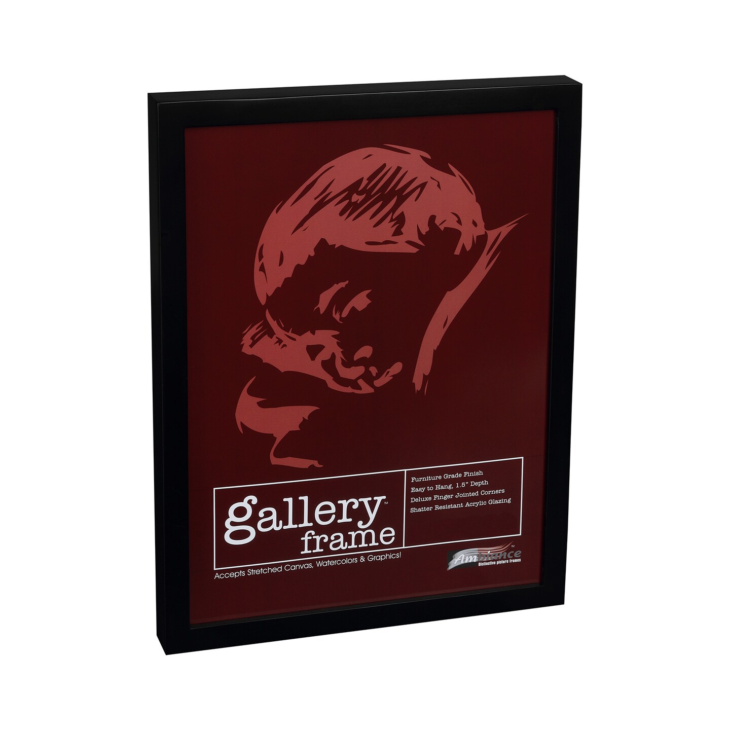 Ambiance Gallery Wood 1.5&#x22; Deep Picture Frames - 20x30&#x22; Black Wood Frame, Shatter-Resistant Acrylic Glazing &#x26; MDF Backing, Horizontal or Vertical Wall Wall Display
